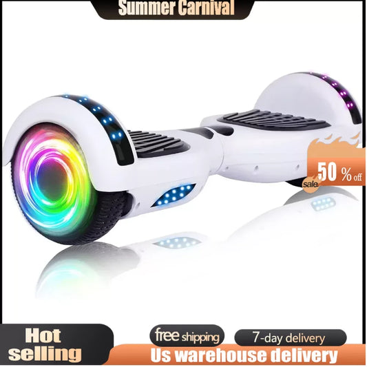 Hoverboard for Kids Ages 6-12 Motorized Kick Scooter With Built-in Bluetooth Speaker and 6.5