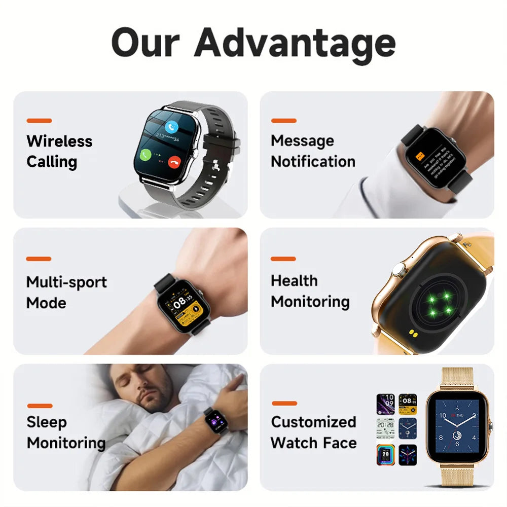 Airpyx '24  SmartWatch Android Phone 1.44" Color Screen Full Touch Custom Dial Smart & Bluetooth Call Smart Watch For Men and Women